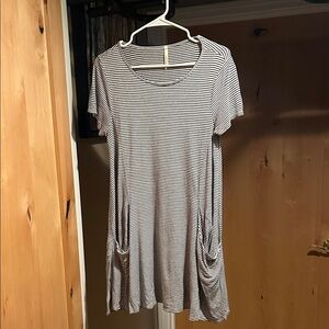 Michael Stars Black and White Striped Dress